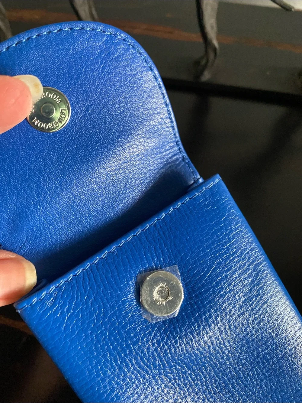 Blue leather Double Eyeglass case